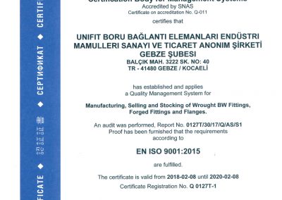 UNIFIT ISO9001:2015 EN