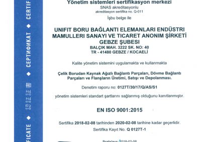 UNIFIT ISO9001:2015 TR